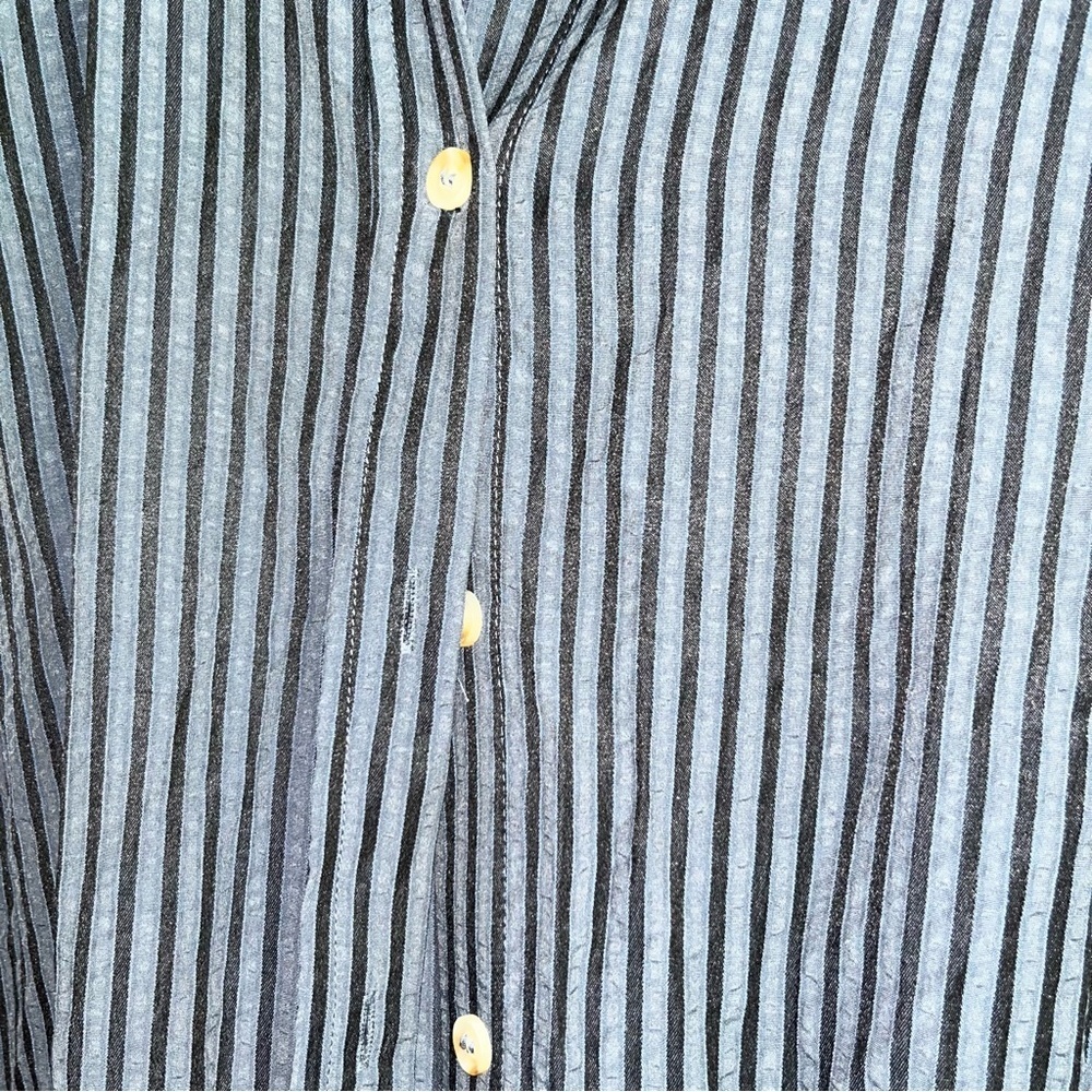 Entro Blue & Black Oversized Button Down - Picture 2 of 6